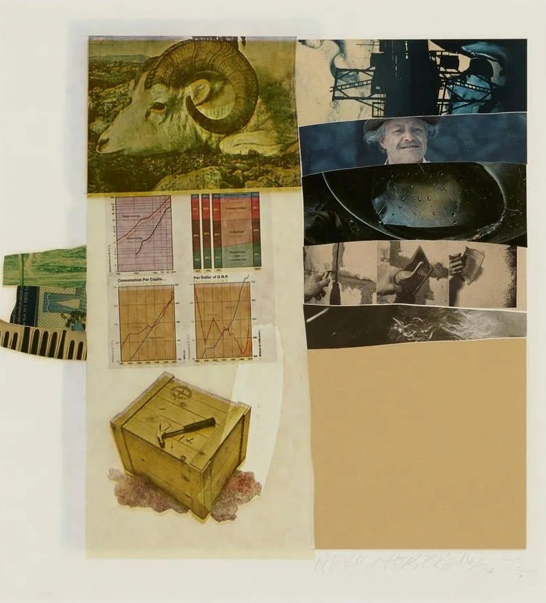 Artwork ©Robert Rauschenberg (Horsefeathers Thirteen I, 1972)