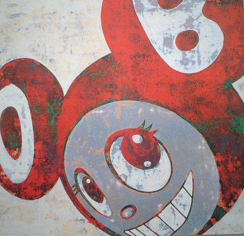 Artwork © Takashi Murakami - Red and green dob, and then and then… 2006