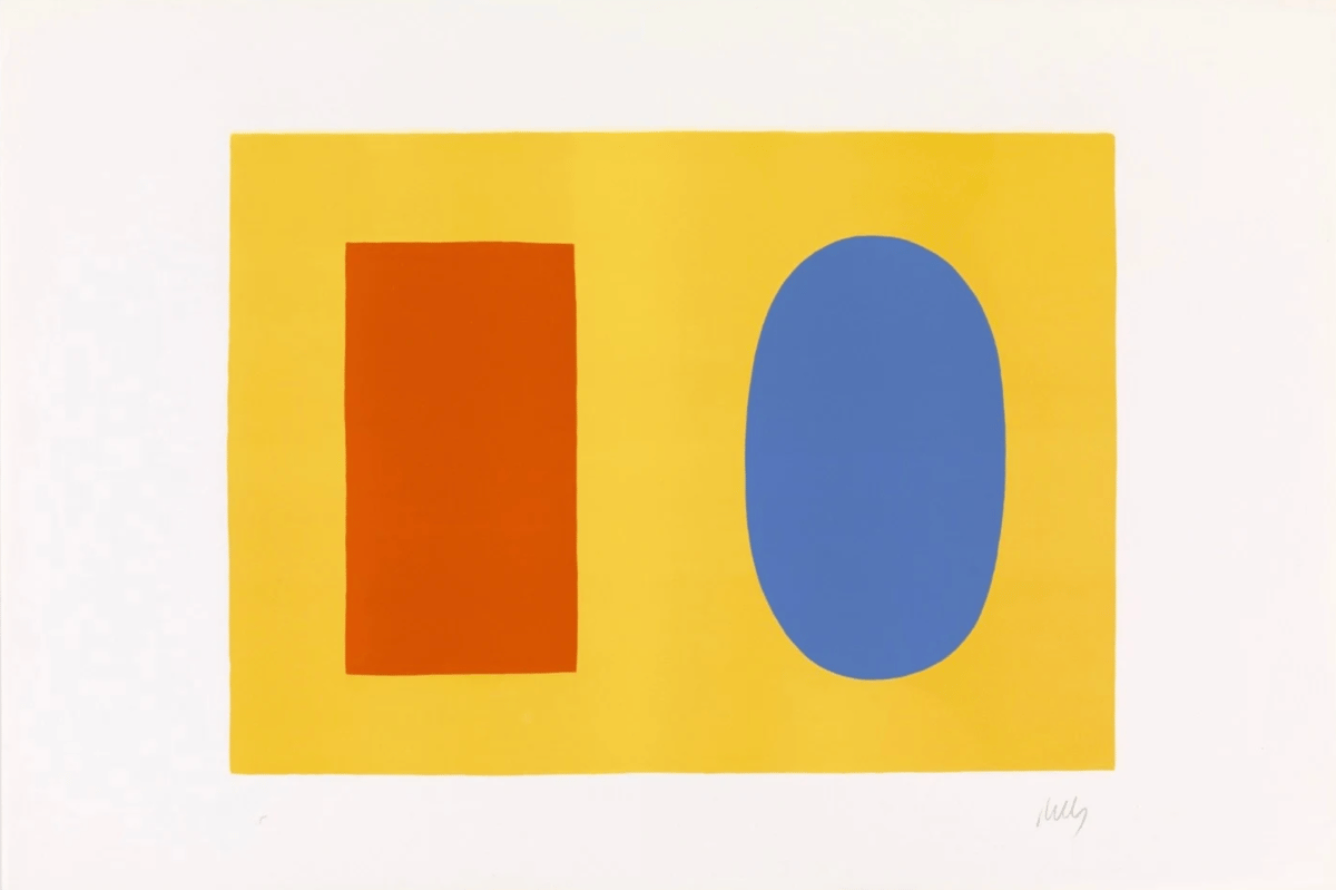  Artwork © Ellsworth Kelly - Orange and Blue over Yellow, 1964-65
