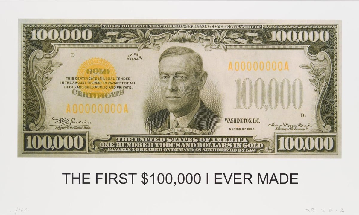 John Baldessari - The First $100,000 I Ever Made, 2012
