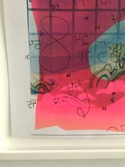 Untitled (Pink Grid and Droplets)