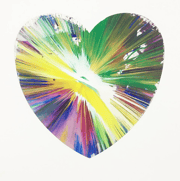 Heart Spin Painting (Green, yellow, purple)