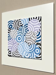 Interferences cercles de couleurs Gris Bleu