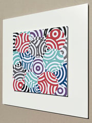 Interferences cercles de couleurs Gris Rouge