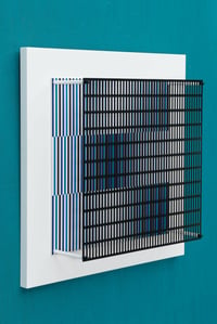 Antonio Asis – Vibration bandes noir, bleu et turquoise, 2010 – Técnica mixta