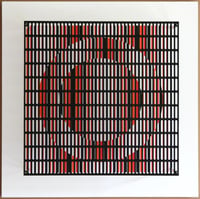Antonio Asis – vibration cercles noir, orange et rouge, 2010 – Técnica mixta