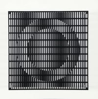 Antonio Asis – vibration cercles noir et blanc, 2010 – wood, steel and serigraph