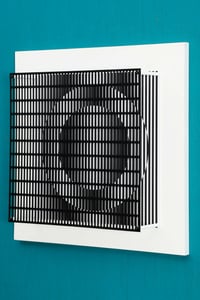 Antonio Asis – vibration cercles noir et blanc, 2010 – wood, steel and serigraph
