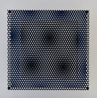 Antonio Asis – Vibration Carré Noir et Bleu, 2012 – wood, steel and serigraph