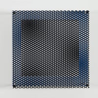 Antonio Asis – Vibration Carré Noir et Bleu, 2012 – wood, steel and serigraph