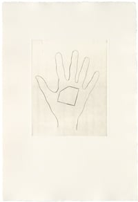 Jonathan Monk – My Left Hand Holding a Square 4, 2008 – Punta Seca