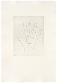 Jonathan Monk – My Left Hand Holding a Square 4, 2008 – Punta Seca