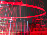 Miguel Chevalier – Meta cités filaire rouge, 2019 – Mixed Media