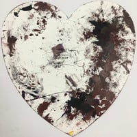 Damien Hirst – Heart Spin Painting (Green, yellow, purple), 2009 – Acrylique sur papier