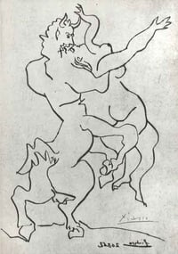 Pablo Picasso – El Rapto De Jezabel Por Quirón El Centauro II, 1962 – Punta Seca