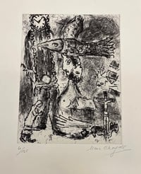 Marc Chagall – Composition A L'Horloge, 1967 – Grabado Aguatinta