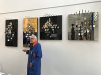 Julio Le Parc – Poyedre Virtuel sur noir, 2021 – Mixed média