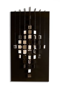 Julio Le Parc – Losange Virtuel sur noir, 2021 – Mixed média