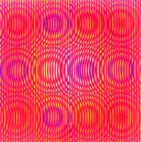 Alberto Biasi – Red Rain, 2022 – Mixed média