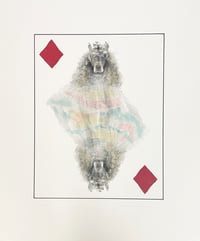 William Wegman – Royal Flush -Diamonds (Pastel-Blue), 1998 – Lithographie