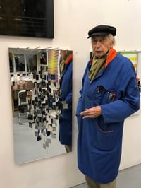 Julio Le Parc – Losange Virtuel sur mirroir, 2021 – Mixed média