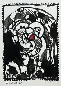 Pierre Alechinsky – Tête Bêche, 1987 – Tinta