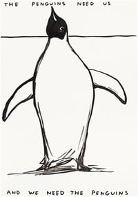 David Shrigley – The Penguins need us, 2021 – Gemengde techniek.