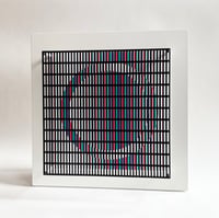 Antonio Asis – Vibration cercles mauve, rouge et turquoise, 2010 – Técnica mixta