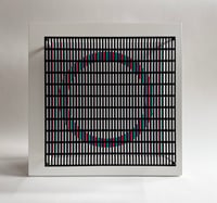 Antonio Asis – Vibration cercles mauve, rouge et turquoise, 2010 – Técnica mixta