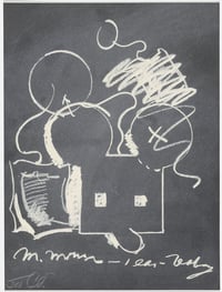 Claes Oldenburg – M.Mouse (with) 1 Ear (equals) Tea Bag Blackboard Version, 1973 – Técnica mixta