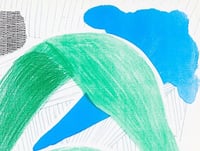 David Hockney – Green Grey & Blue Plant, July (Diptych), 1986 – Mixed Media