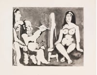 Pablo Picasso – Peintre et Modèle avec une Spectatrice au Bandeau, 1963 – Radierung und Aquatinta