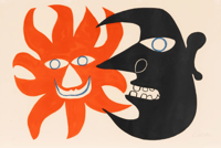 Alexander Calder – Black Moon and Red Sun, ca. 1970 – Lithografie