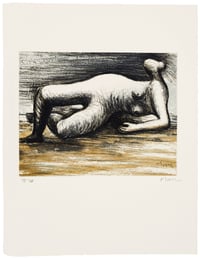 Henry Moore – Reclining nude (C. 670), 1980 – Grabado Aguatinta