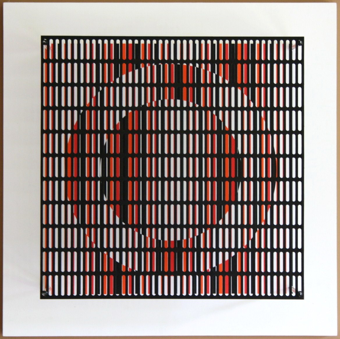 Asis, Antonio | vibration cercles noir, orange et rouge, 2010 — available on Composition Gallery