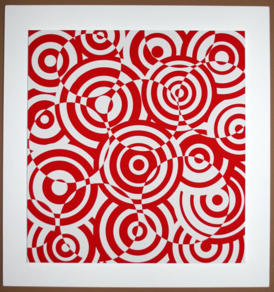 Asis, Antonio | interferences cercles rouge et blanc, 2010 — available on Composition Gallery