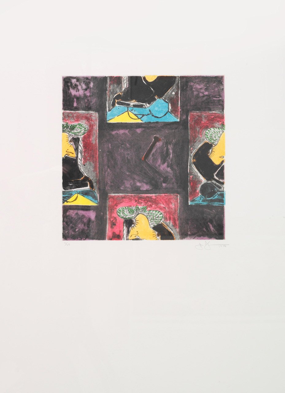 Johns, Jasper | Untitled (Faces on purple), 1988 — available on Composition Gallery