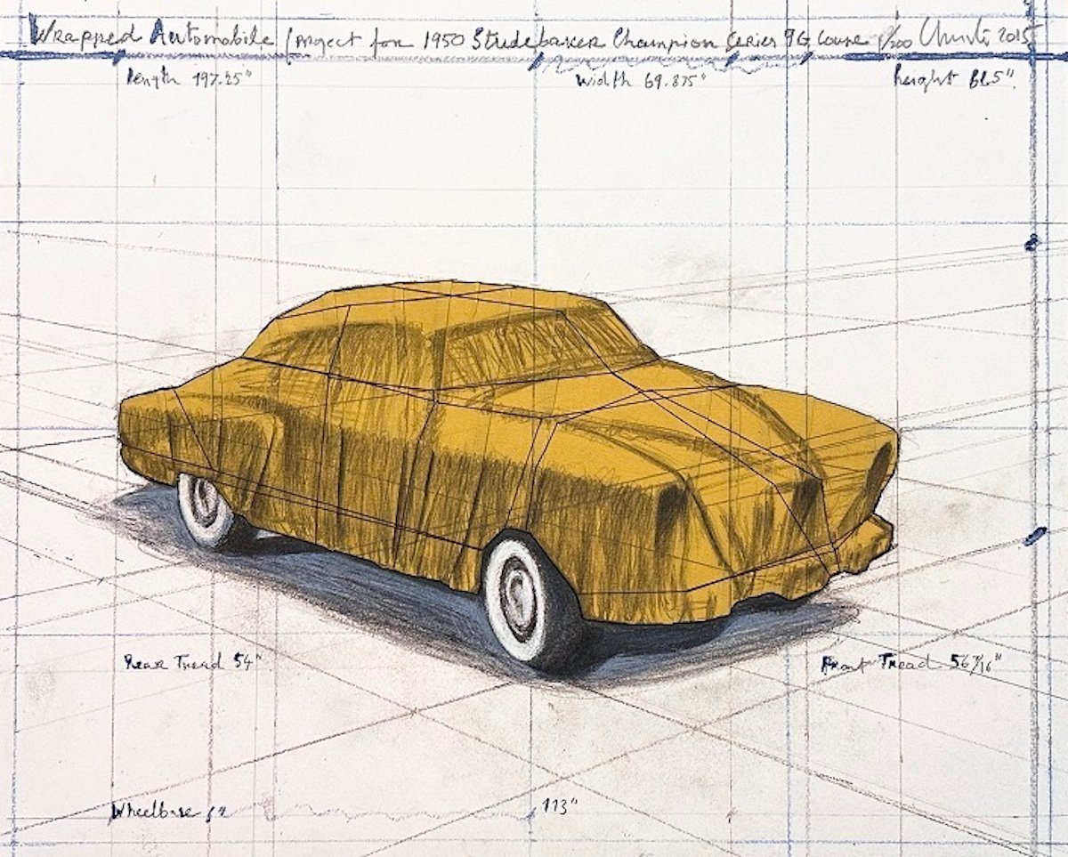 Christo, Javacheff | Wrapped Automobile, Project for Studebaker, 2015 — available on Composition Gallery