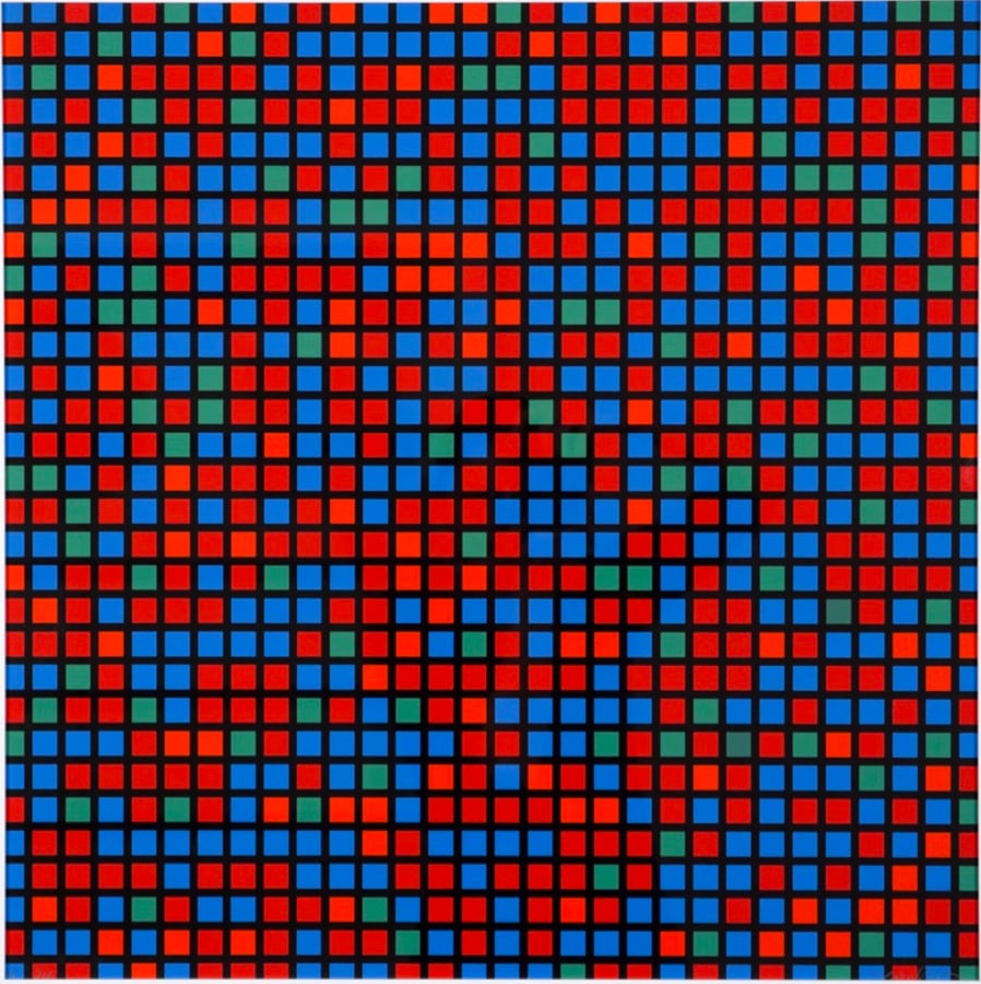 Morellet, Francois | Chartres bleu rouge, 1973 — available on Composition Gallery