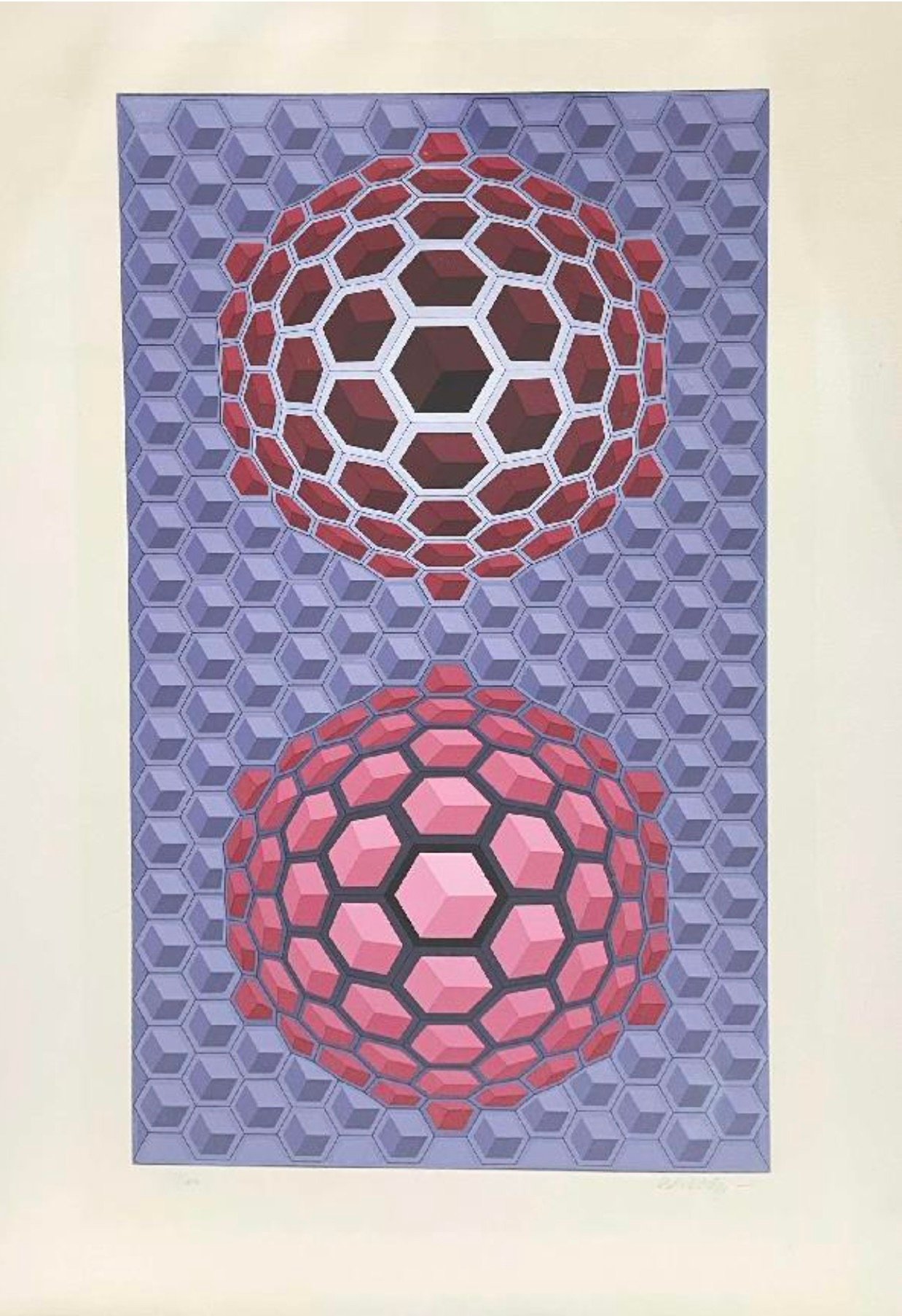 Vasarely, Victor | Purple long, 1977 — available on Composition Gallery