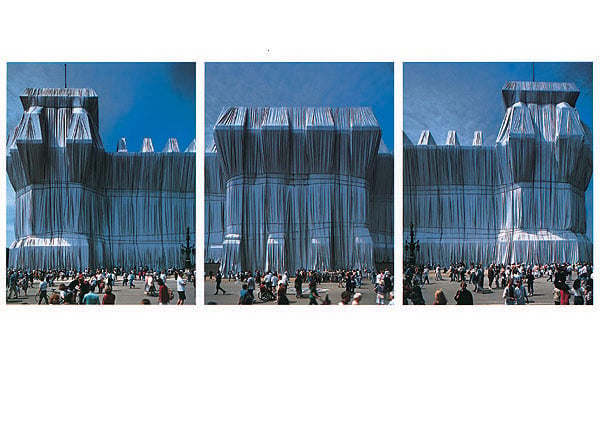 Christo, Javacheff | Reichstag Westfassade Triptychon — available on Composition Gallery