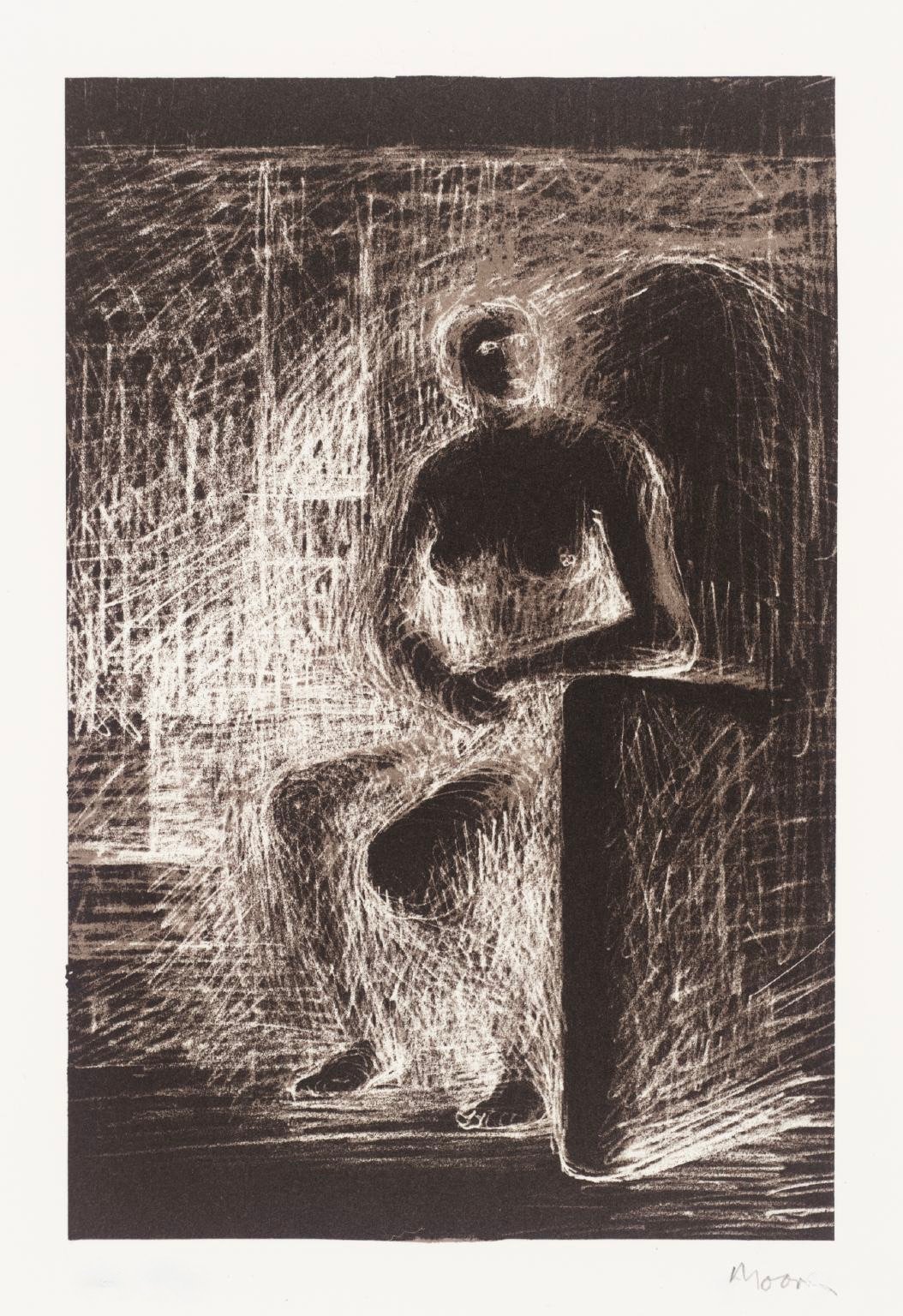 Moore, Henry | Seated Figure IV - Reverse Lighting, 1974 — available on Composition Gallery