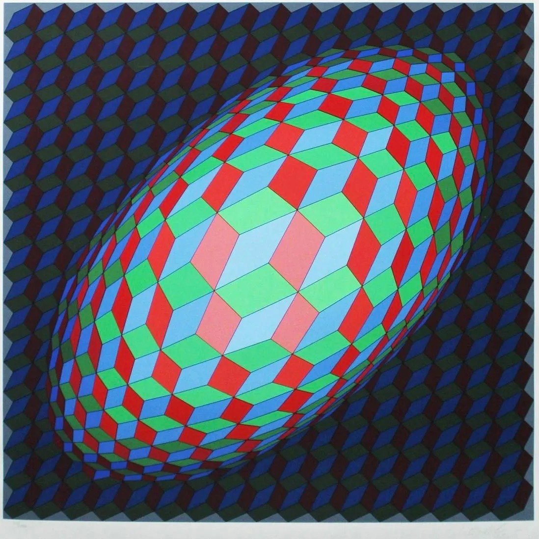 Vasarely, Victor | Omega V, 1979 — available on Composition Gallery