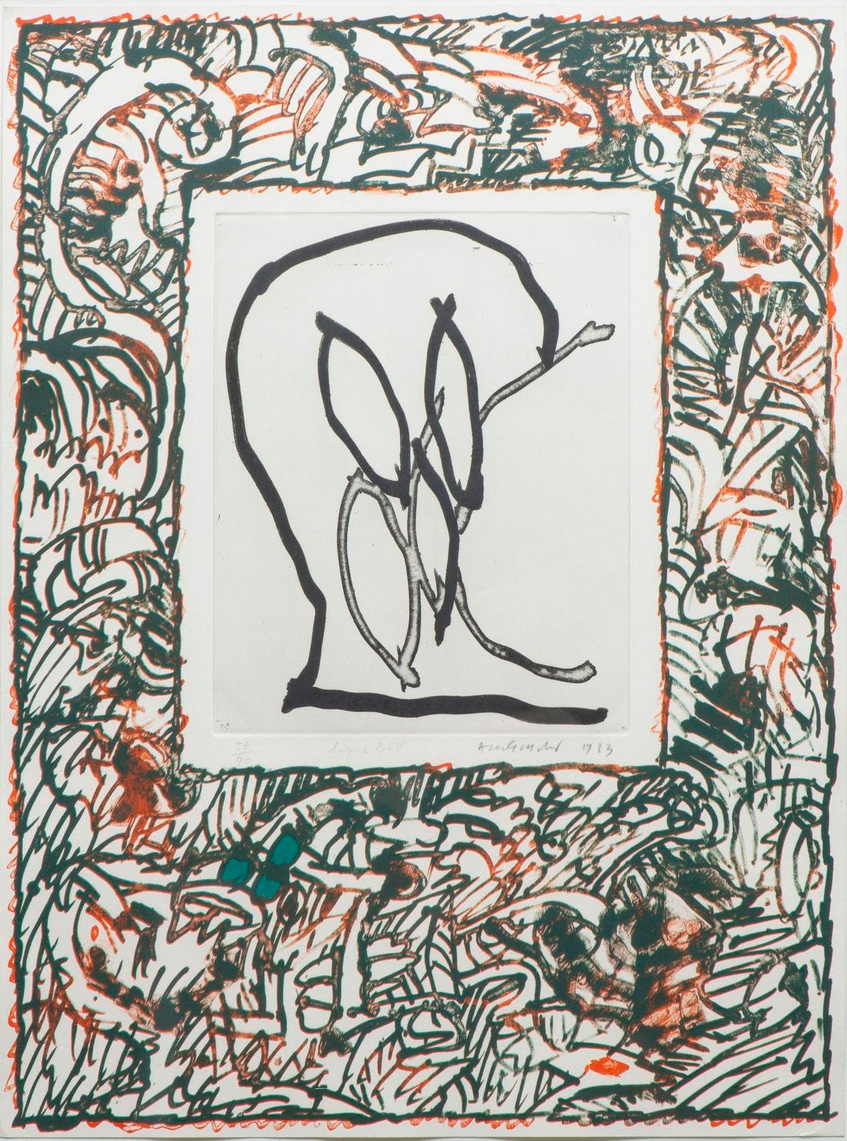Alechinsky, Pierre | Ligne BVV, 1983 — available on Composition Gallery