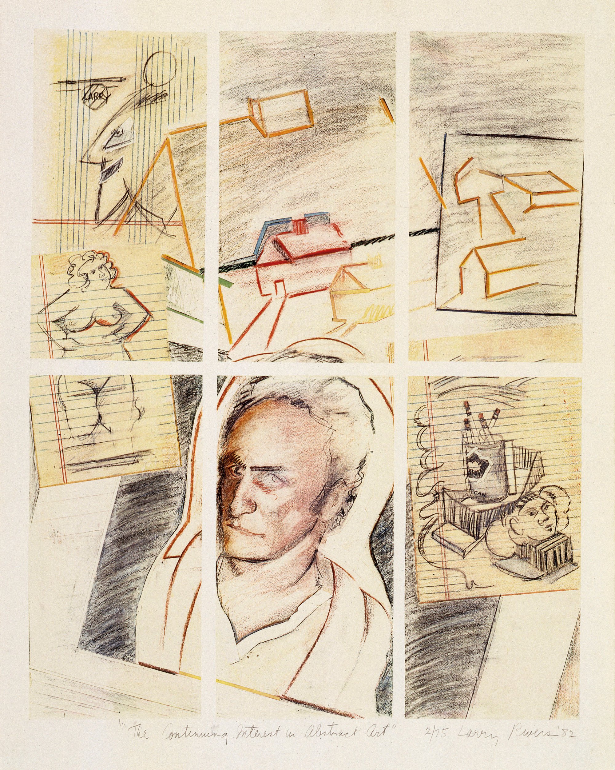 Rivers, Larry | Untitled (Fragmented Portrait), 1982 — available on Composition Gallery