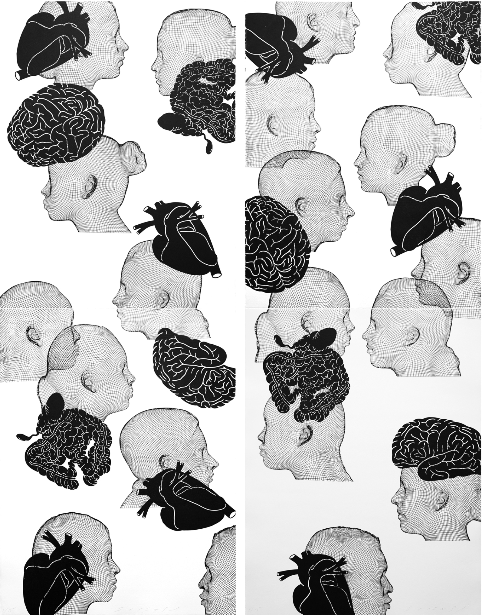 Plensa, Jaume | Untitled (Heads and Organs), 2022 — available on Composition Gallery