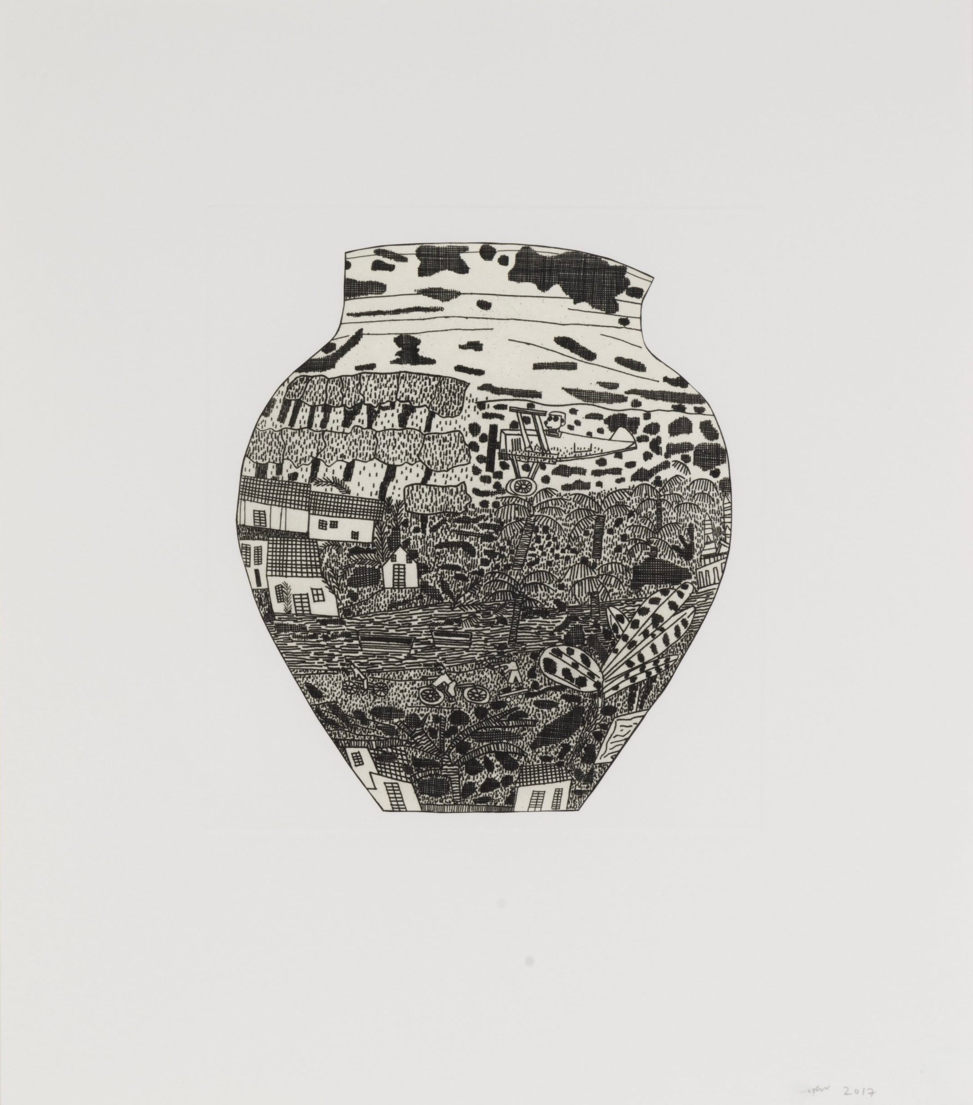 Wood, Jonas | Untitled (Round Pot From 8 pots), 2017 — available on Composition Gallery