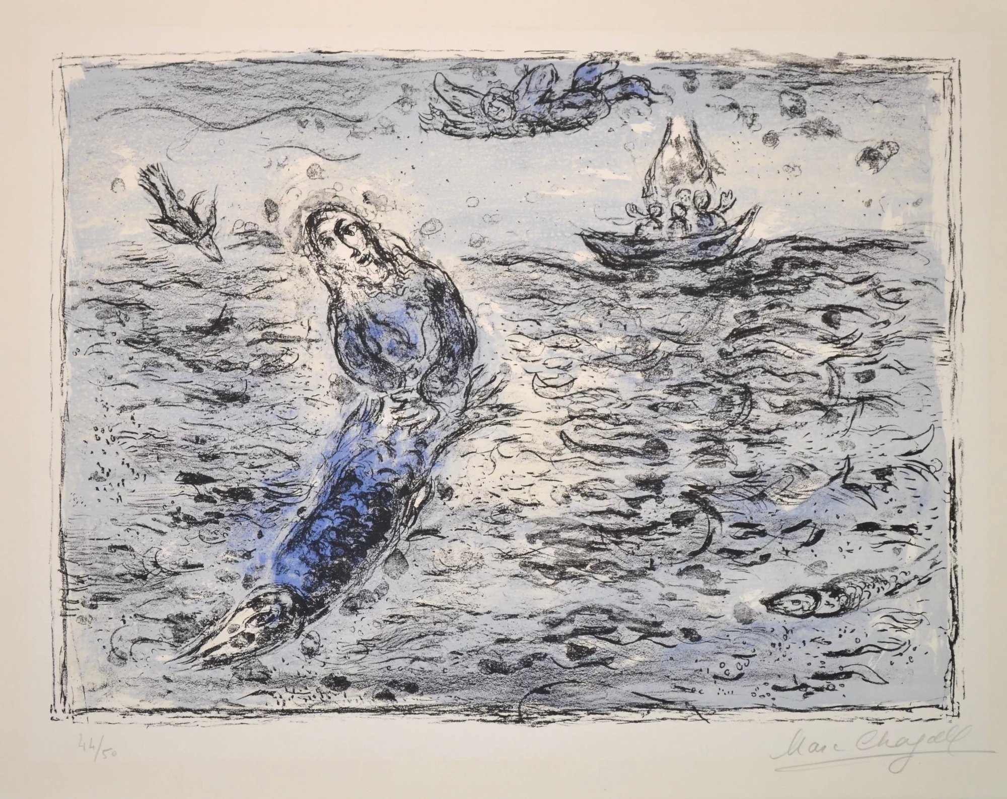 Chagall, Marc | Jonah Against A Blue Background - M661 — available on Composition Gallery