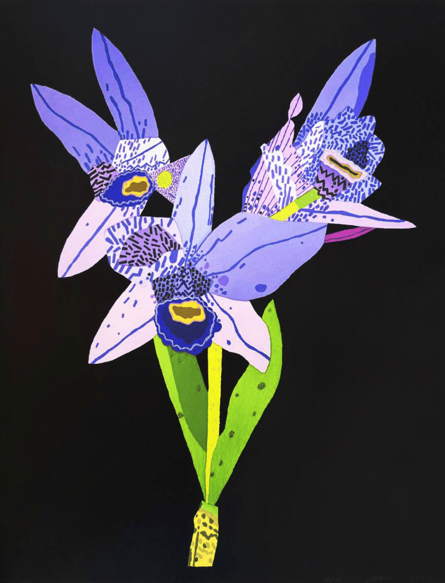 Wood, Jonas | Dogface Purple Orchid, 2022 — available on Composition Gallery