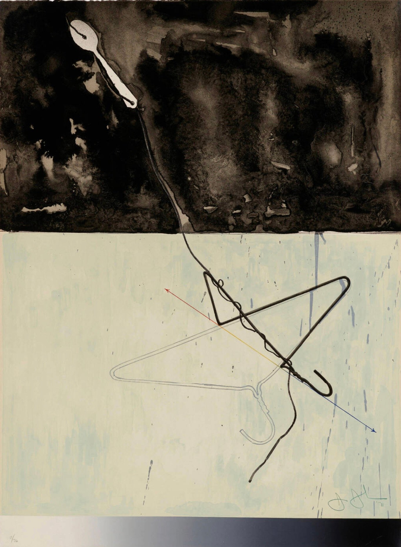 Johns, Jasper | Coathanger and Spoon, 1971 — available on Composition Gallery